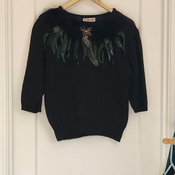 Victoria Jones feathered vintage pullover - Picture 1 of 4